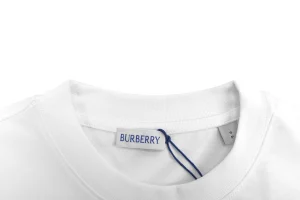 Burberry Gradient Knight Logo Graphic T-Shirt White Collar