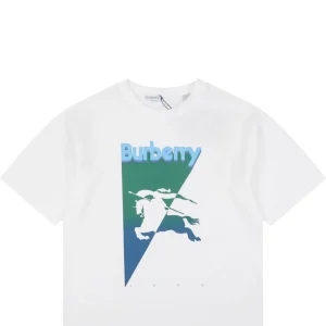 Burberry Gradient Knight Logo Graphic T-Shirt White