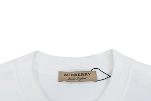 Burberry Oval Rope Knight Embroidered T-Shirt White Collar