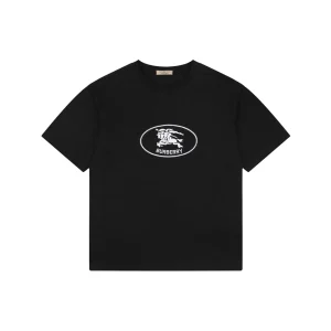 Burberry Oval Rope Knight Embroidered T-Shirt Black Front view