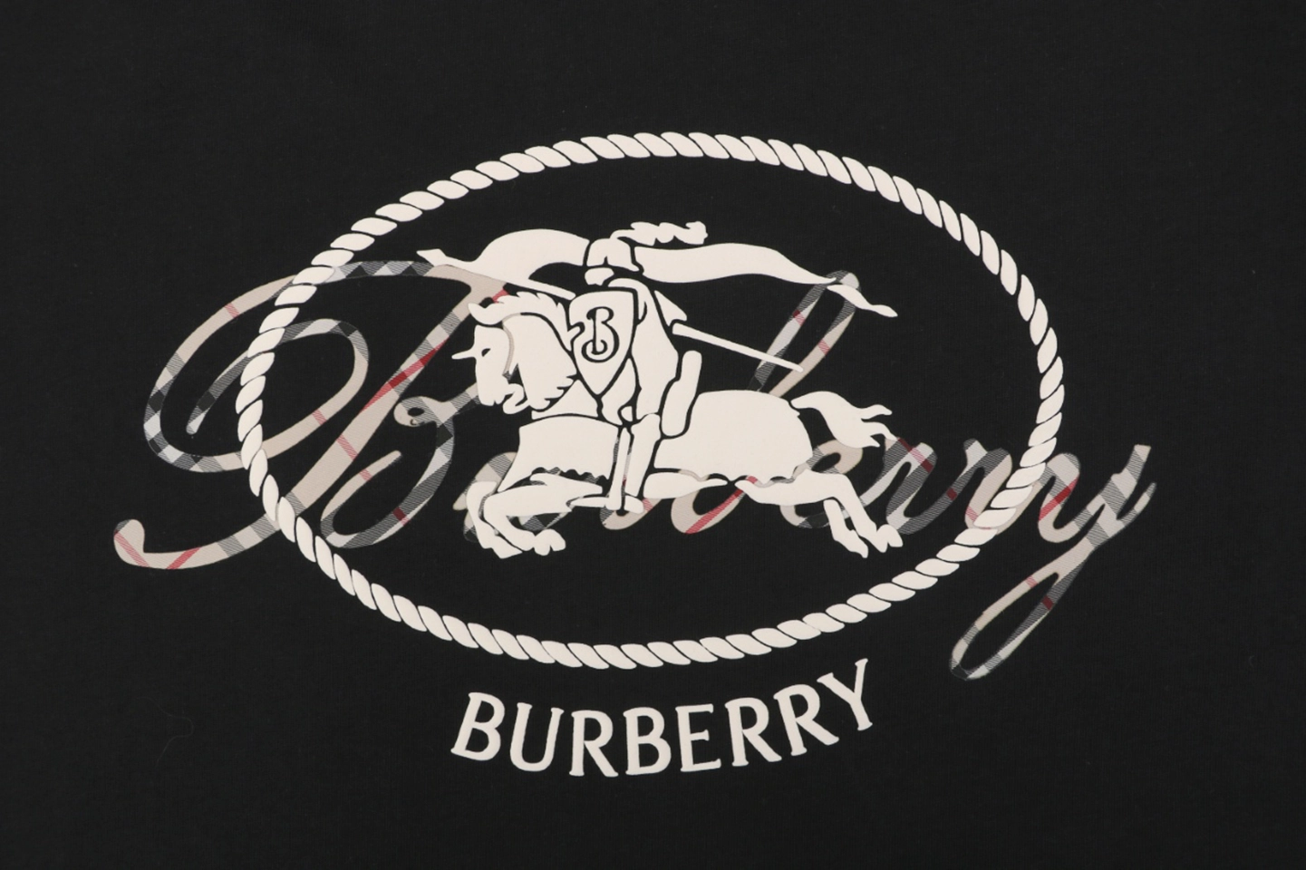 Burberry Signature Knight Graphic T-Shirt Black Front Print