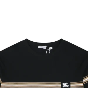 Burberry Stripe Equestrian Knight T-Shirt Black