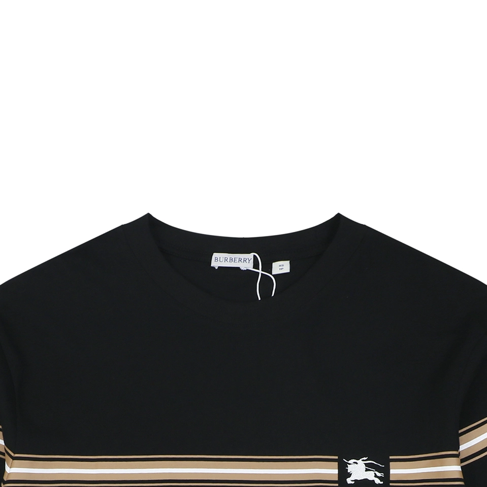 Burberry Stripe Equestrian Knight T-Shirt Black