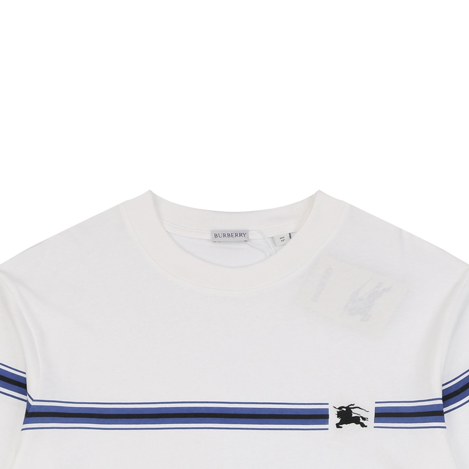 Burberry Stripe Equestrian Knight T-Shirt White