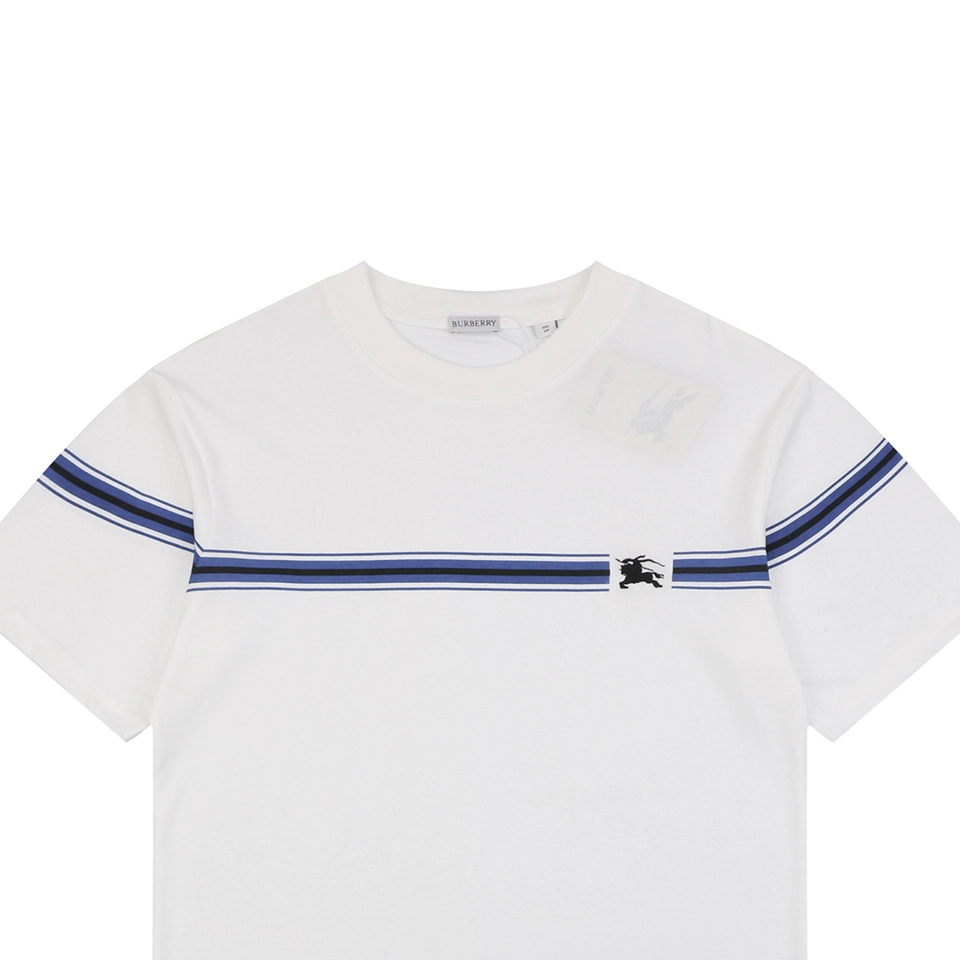 Burberry Stripe Equestrian Knight T-Shirt White
