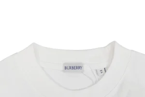 Burberry Stripe Equestrian Knight T-Shirt White Collar