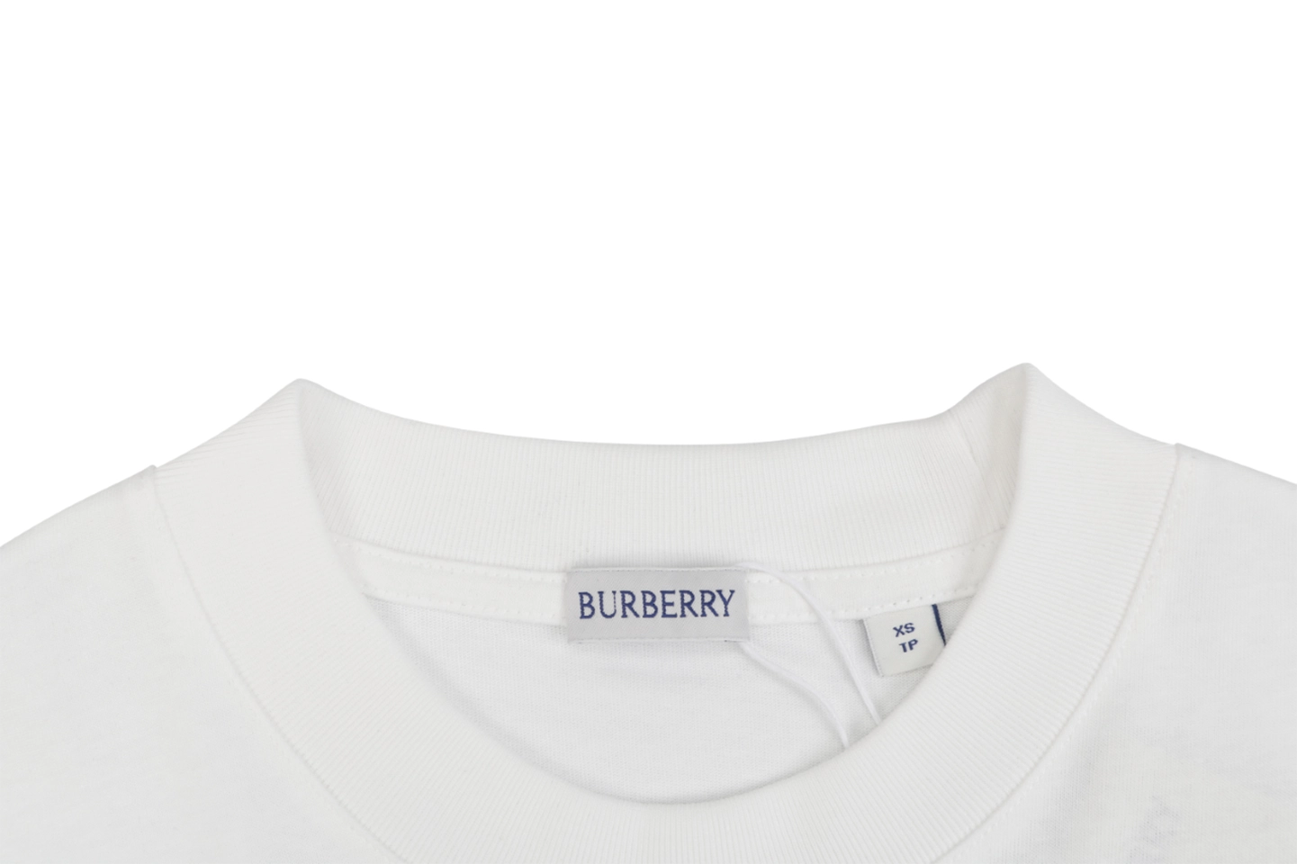 Burberry Stripe Equestrian Knight T-Shirt White Collar