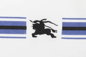 Burberry Stripe Equestrian Knight T-Shirt White Brand