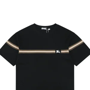 Burberry Stripe Equestrian Knight T-Shirt Black