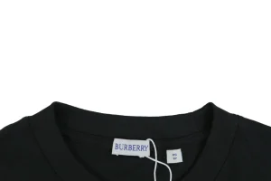 Burberry Stripe Equestrian Knight T-Shirt Black Collar