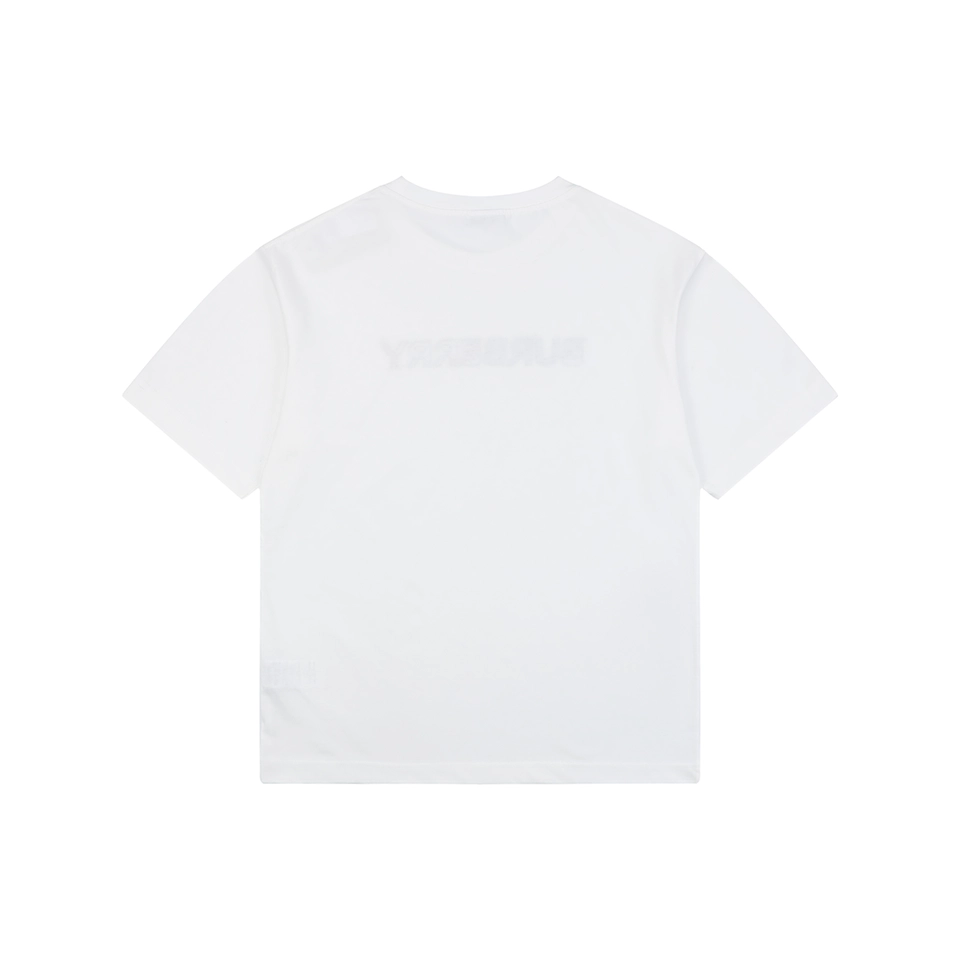 Burberry Stripe Logo Embroidered Oversized T-Shirt White Back view