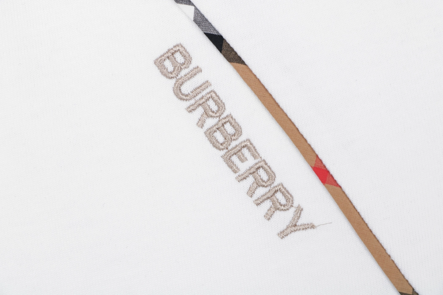 Burberry Vintage Check Panel T-Shirt White Brand