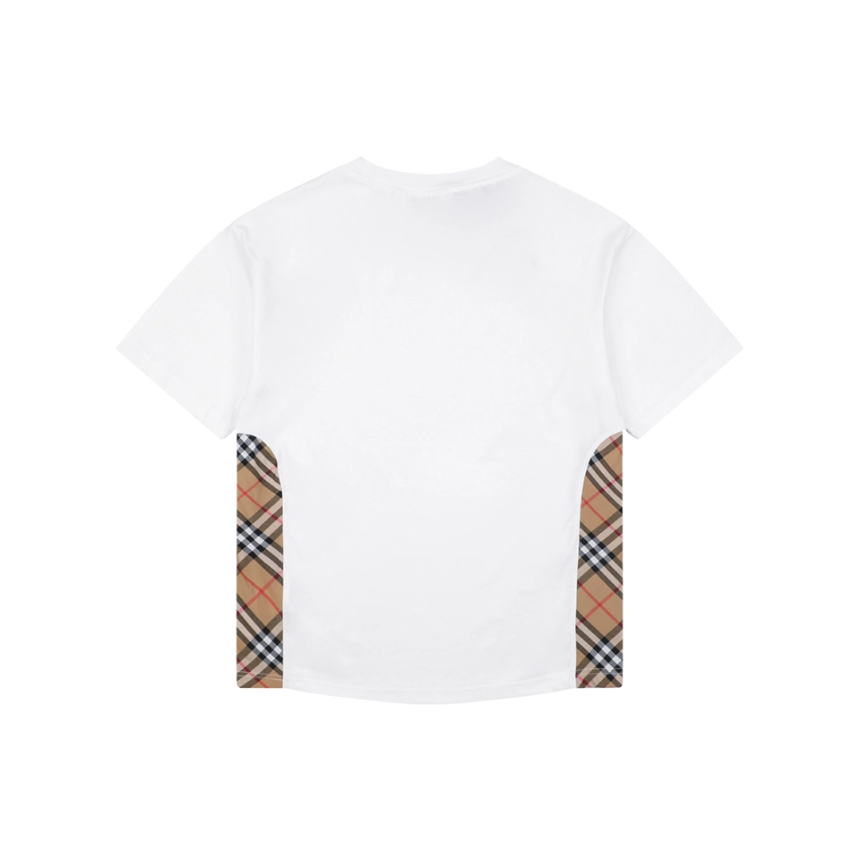 Burberry Vintage Check Panel T-Shirt White Back view