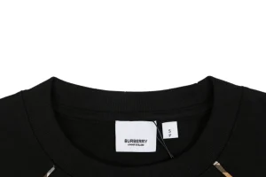 Burberry Vintage Check Panel T-Shirt Black Collar