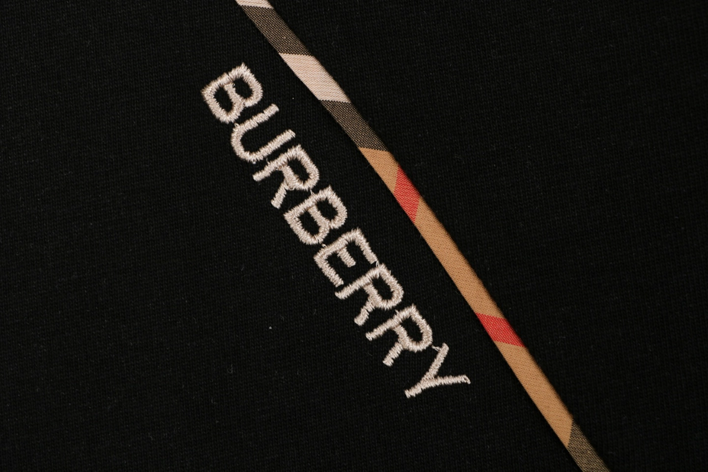 Burberry Vintage Check Panel T-Shirt Black Brand