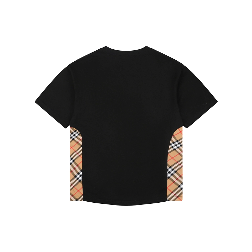 Burberry Vintage Check Panel T-Shirt Black Back view