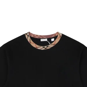 Burberry Vintage Check Rib Collar T-Shirt Black