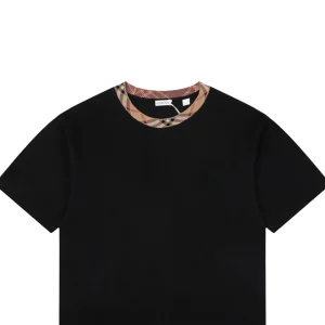 Burberry Vintage Check Rib Collar T-Shirt Black