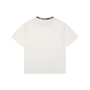 Burberry Vintage Check Rib Collar T-Shirt White Back view