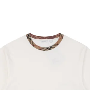 Burberry Vintage Check Rib Collar T-Shirt White