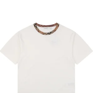Burberry Vintage Check Rib Collar T-Shirt White