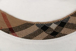 Burberry Vintage Check Rib Collar T-Shirt White