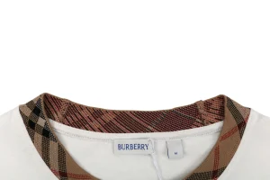 Burberry Vintage Check Rib Collar T-Shirt White Collar