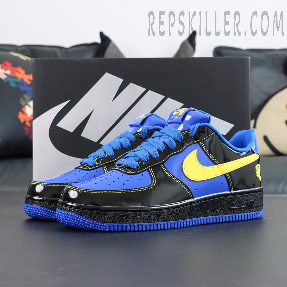 Central Cee x Nike Air Force 1 Low “Black Optic Yellow” Friends & Family displayed with Nike shoebox backdrop