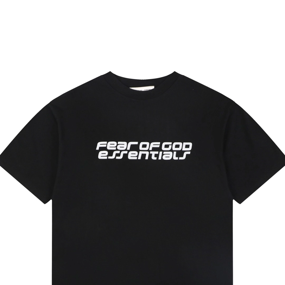Fear of God Essentials Double-Line Logo T-Shirt Black