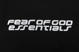 Fear of God Essentials Double-Line Logo T-Shirt Black Front Print