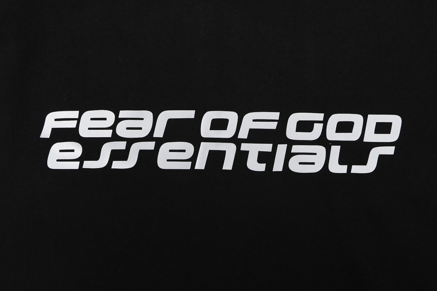 Fear of God Essentials Double-Line Logo T-Shirt Black Front Print