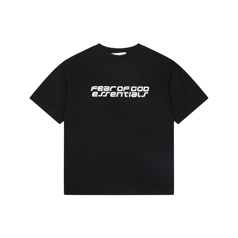 Fear of God Essentials Double-Line Logo T-Shirt Black Front view