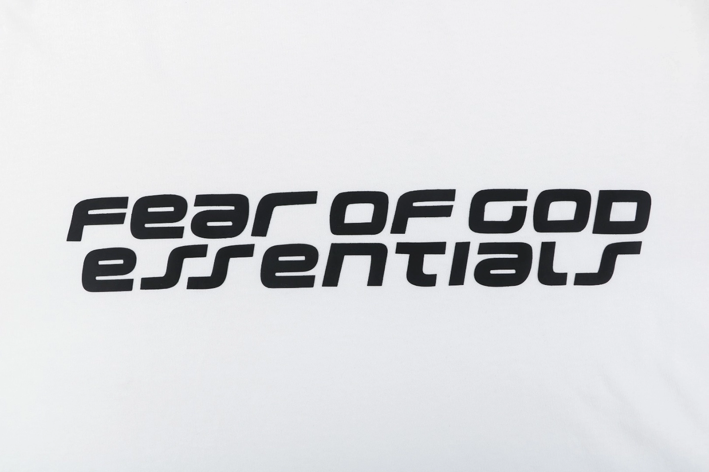 Fear of God Essentials Double-Line Logo T-Shirt White Front Print