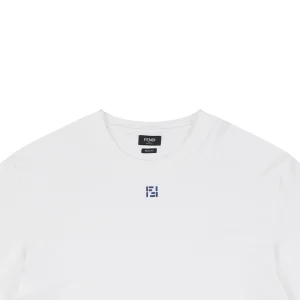 Fendi Center Blue FF Embroidered T-Shirt