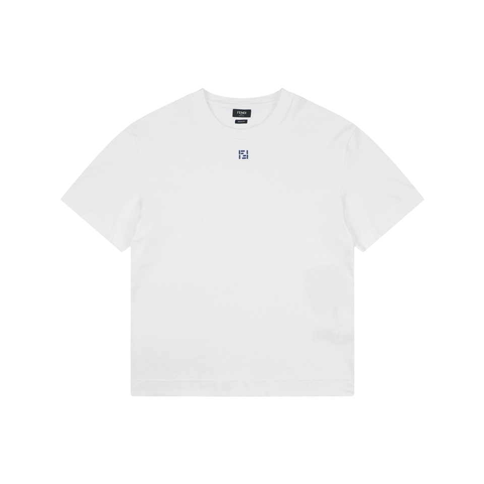 Fendi Center Blue FF Embroidered T-Shirt Front view