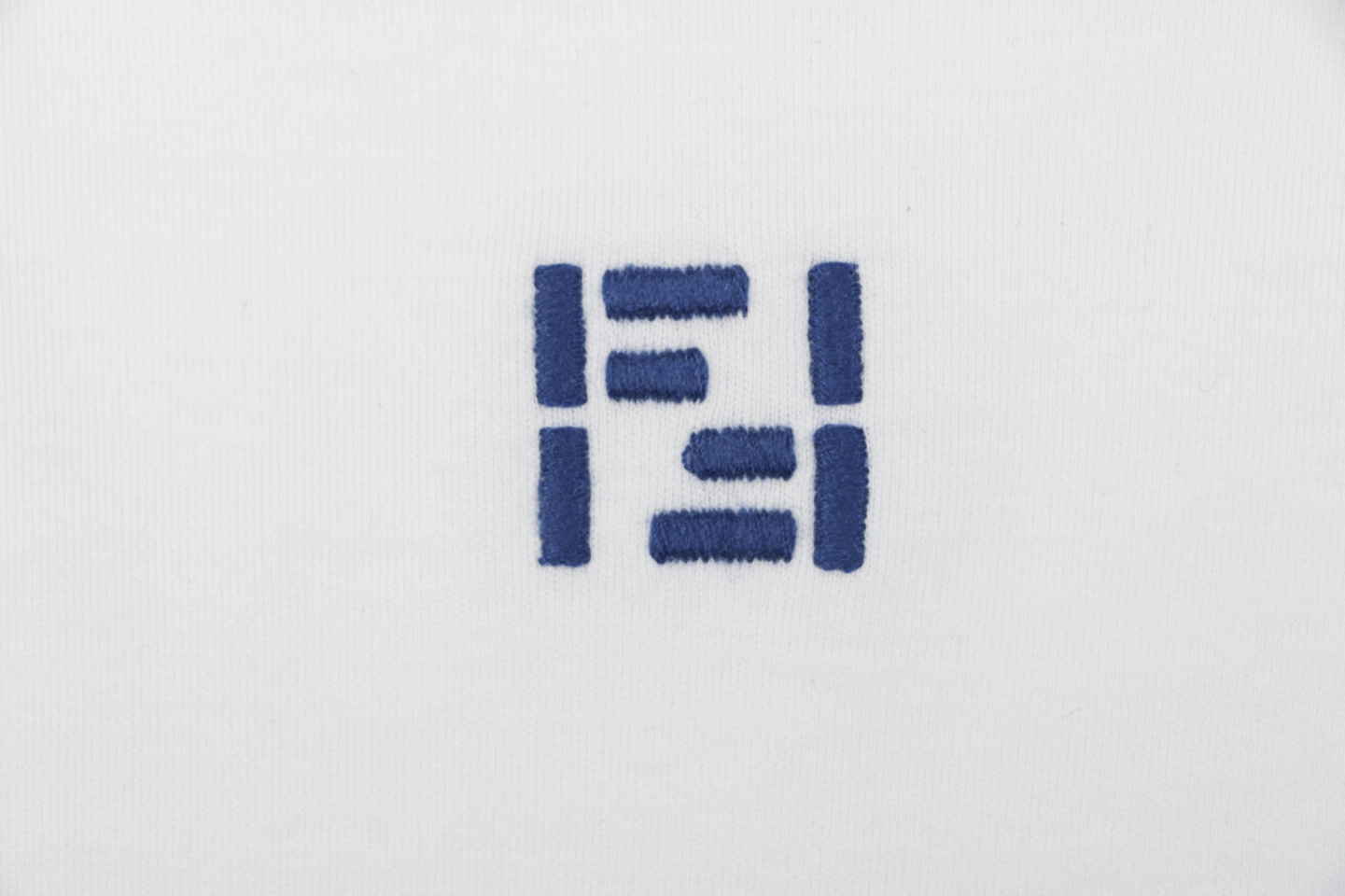Fendi Center Blue FF Embroidered T-Shirt Front Brand
