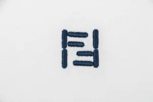 Fendi FF Blue-Line Embroidered Oversized T-Shirt Front Brand