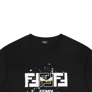 Fendi FF Monster Eyes Paint-Splatter T-Shirt Black