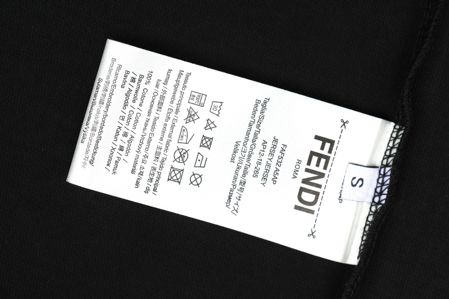 Fendi FF Monster Eyes Paint-Splatter T-Shirt Black Wash label