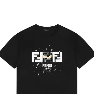 Fendi FF Monster Eyes Paint-Splatter T-Shirt Black