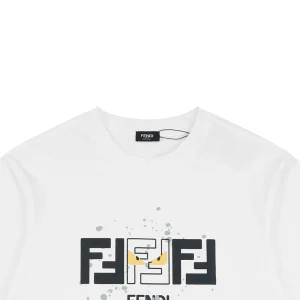 Fendi FF Monster Eyes Paint-Splatter T-Shirt White