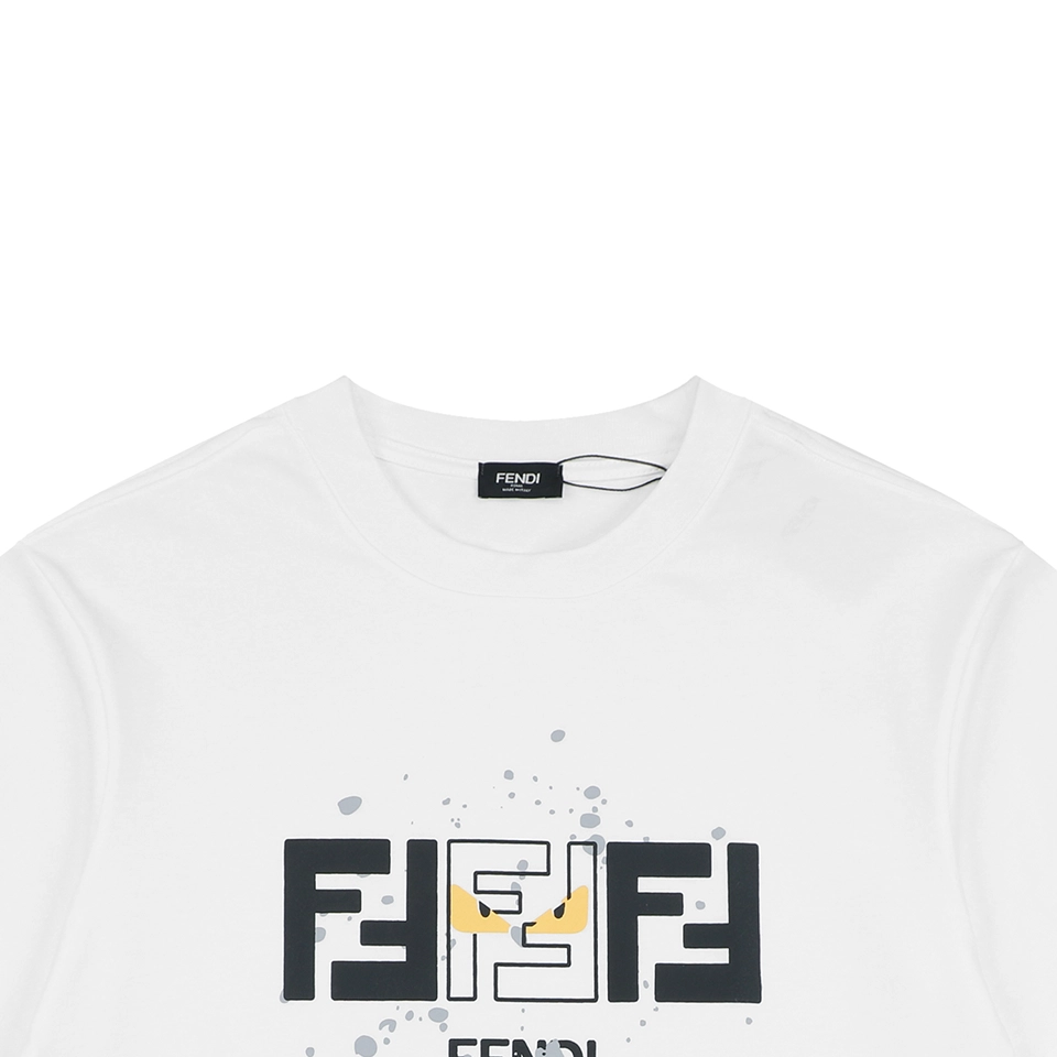 Fendi FF Monster Eyes Paint-Splatter T-Shirt White