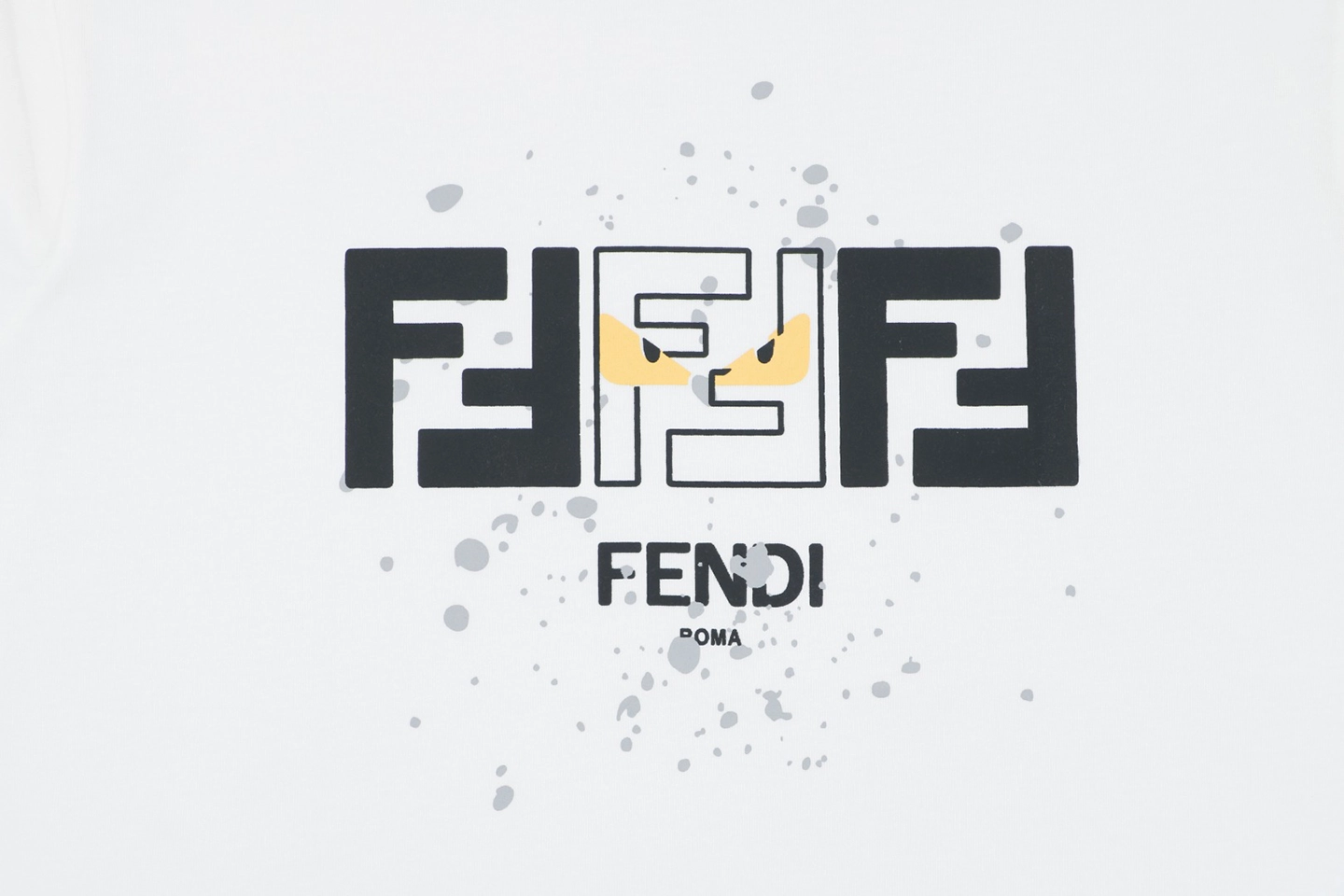 Fendi FF Monster Eyes Paint-Splatter T-Shirt White Front Print
