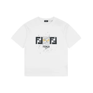 Fendi FF Monster Eyes Paint-Splatter T-Shirt White Front view