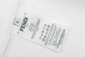 Fendi Geometric Colorblock FF Logo T-Shirt White Wash label