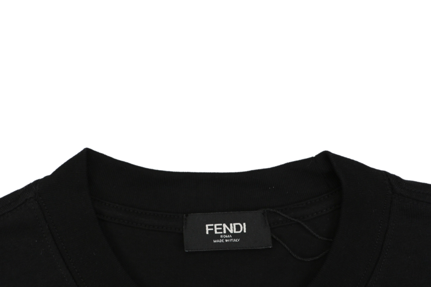 Fendi Geometric Colorblock FF Logo T-Shirt Black Collar