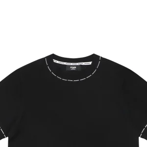 Fendi Hemline Stitch Logo Knitted T-Shirt