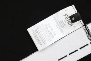 Fendi Hemline Stitch Logo Knitted T-Shirt Brand label