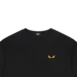 Fendi Monster Eyes Embroidered Oversized T-Shirt Black