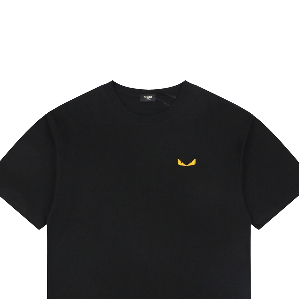 Fendi Monster Eyes Embroidered Oversized T-Shirt Black